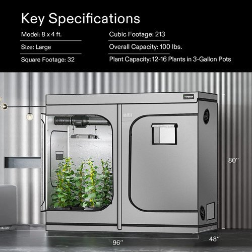 VIVOSUN Gray Mylar Grow Tent for Hydroponic Plants Wayfair